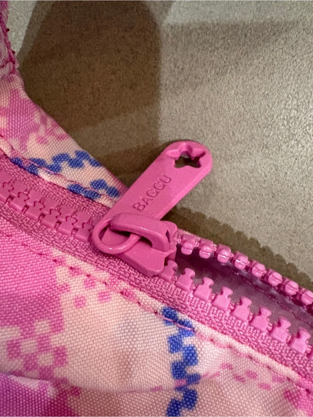 NWT Baggu x Sandy Liang Pink Floral medium crescent bag